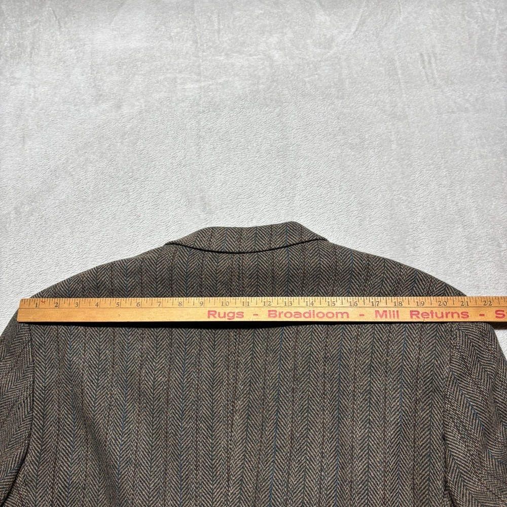 Vintage Chaps Ralph Lauren Blazer Mens 44T Wool Herringbone Stripe Sport Coat - Picture 12 of 12